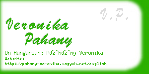 veronika pahany business card